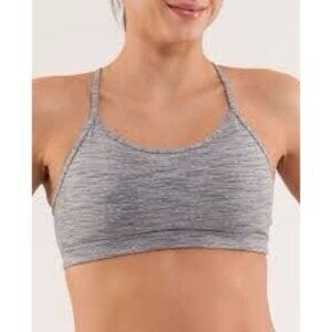 Lululemon Flow Y Sports Bra Women's Size 8 Heather Gray Bralette Not Padded